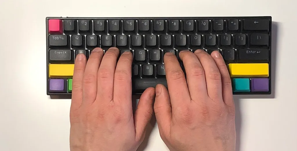 Fingers on QWERTY