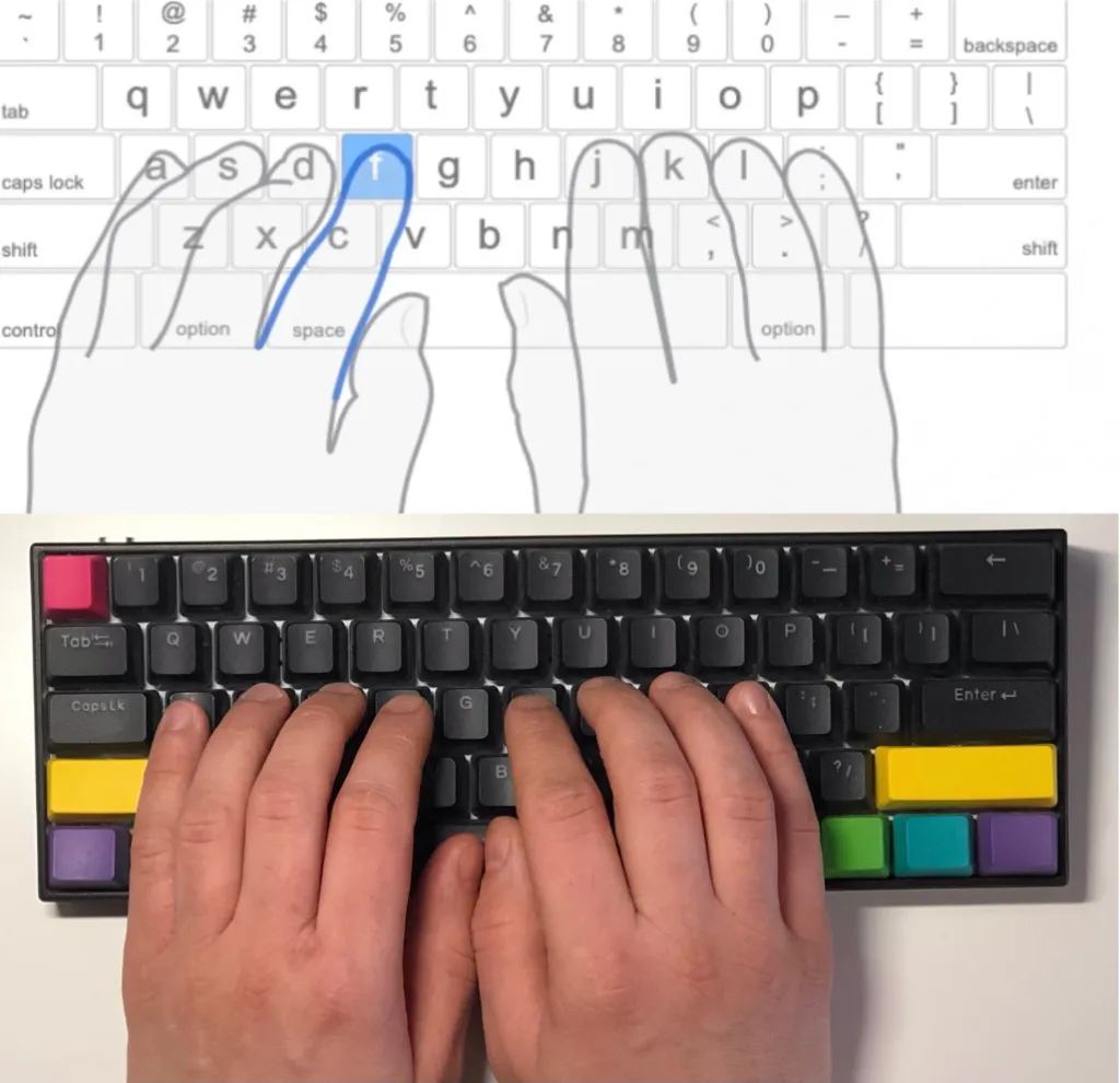 Typing practice on QWERTY in TypingClub (screenshot)